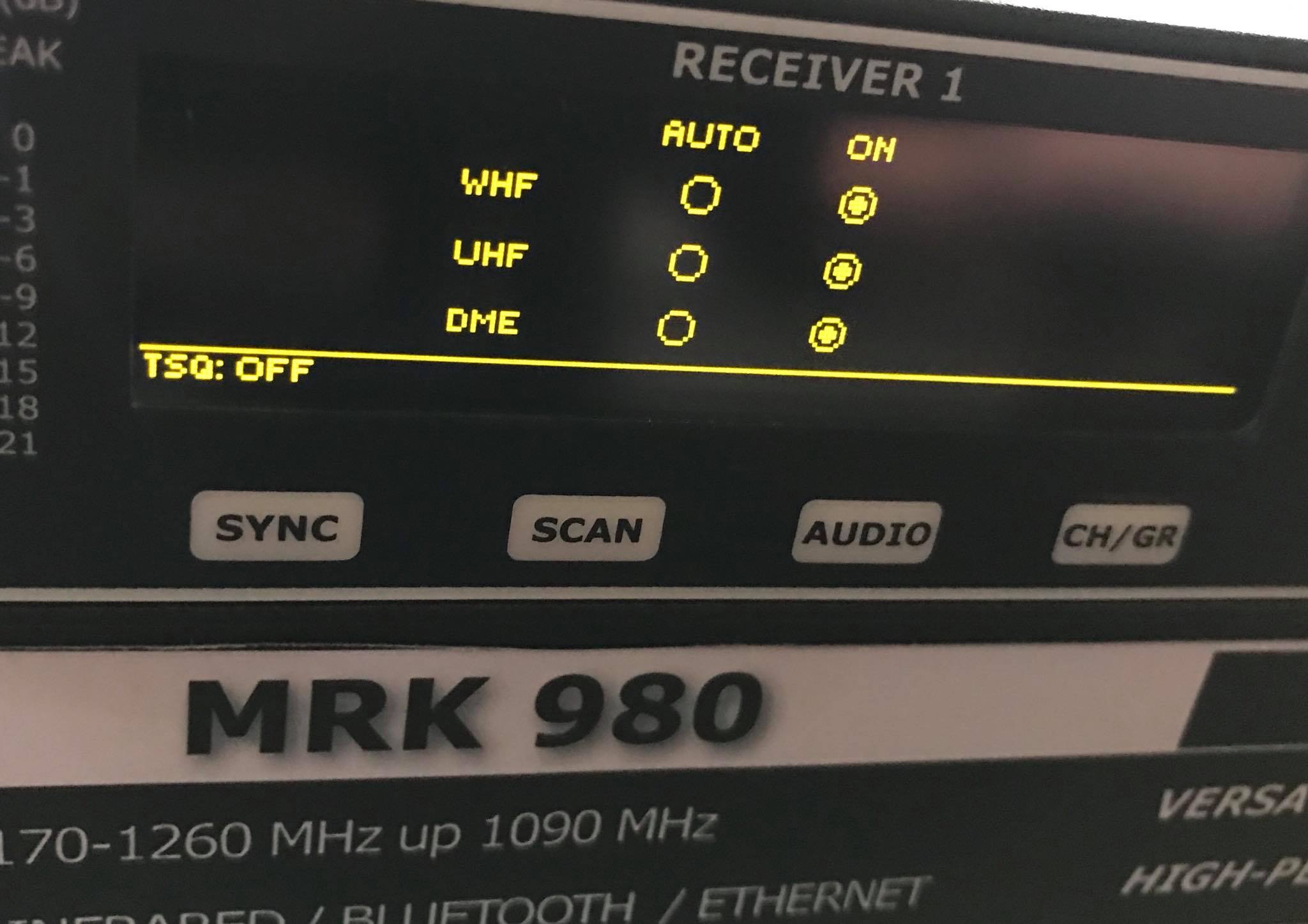 Specifikace dvoukanálového přijímače Wisycom MRK980: Specifikace dvoukanálového přijímače Wisycom MRK980:
